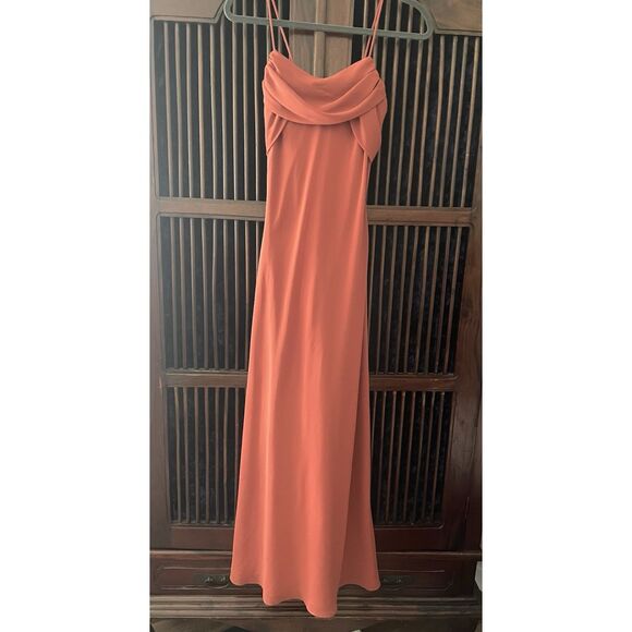 Vintage Betsy & Adam by Linda Bernell Terracotta Evening Gown – Size 4 - Picture 1 of 8